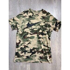 Nike Dri Fit T Shirt Mens L Multicolor Camo Outdoor Training Athletic